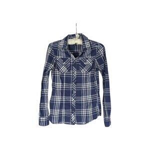 Banana Republic Button Down PXS Women's Plaid Long Sleeve Blouse 100% Cotton